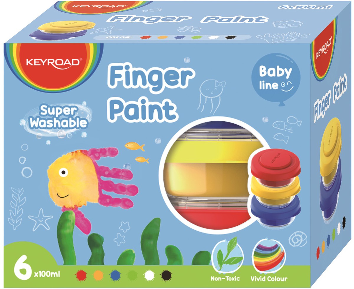 Pintura de dedos Estuche 6 botes pastel 35cc JOVI