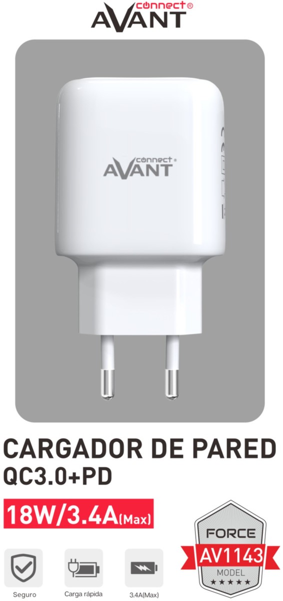 Cargador de corriente Avant Connect USB + Tipo C AVANT