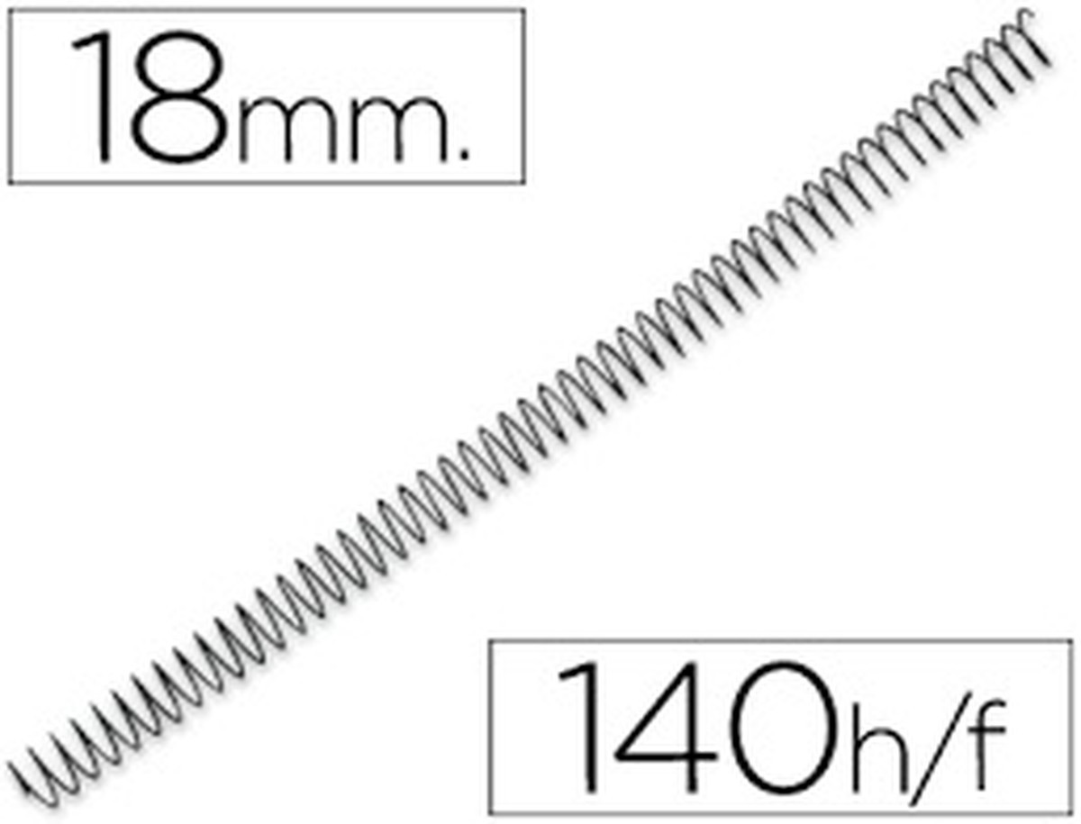 Espirales metálicos para encuadernación 18mm Ø, cap hojas 160 Sin nombre