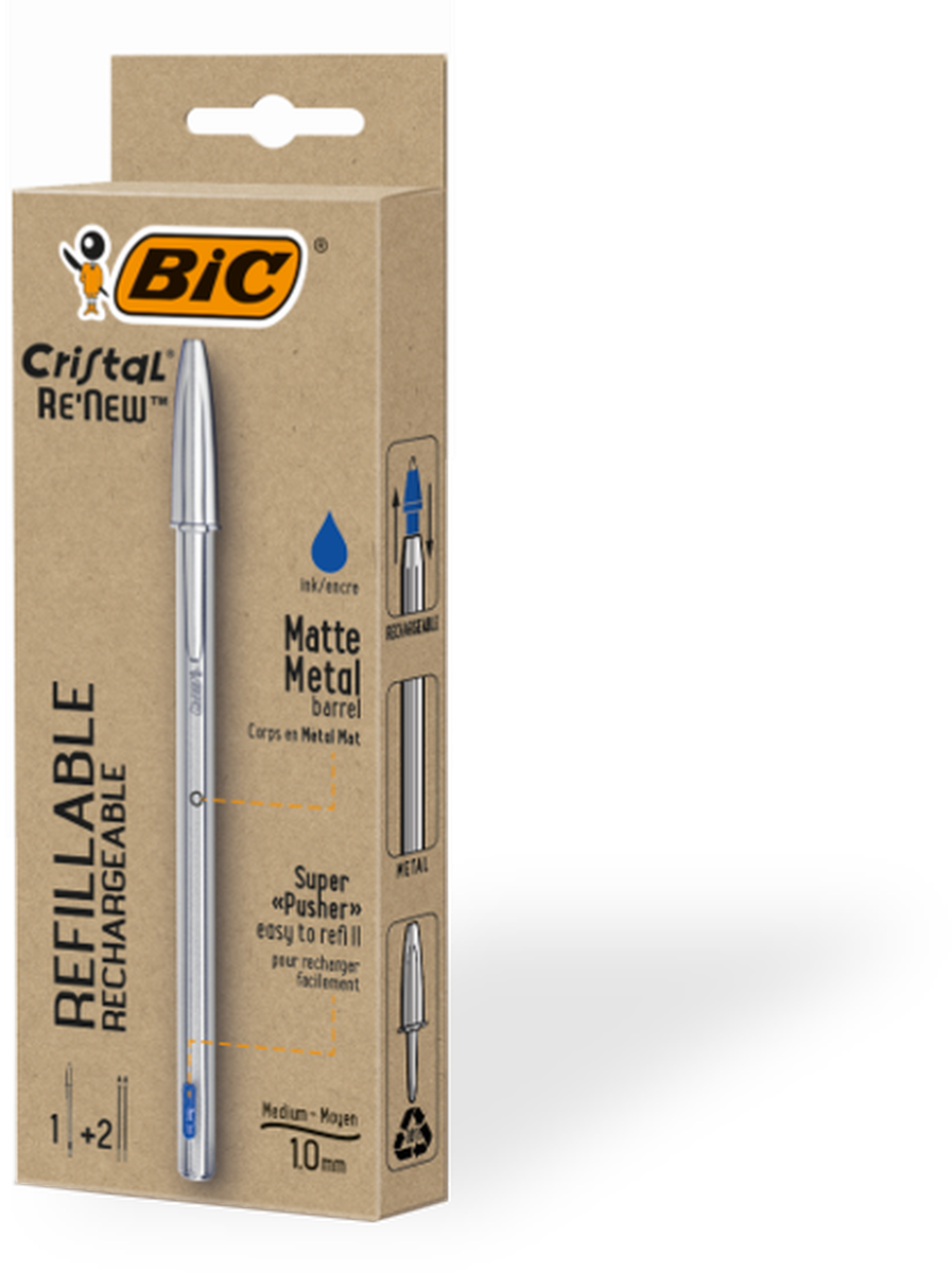 Pack de 10 Bolígrafos Cristal Soft Punta Media y Escritrua BIC Suave Azul
